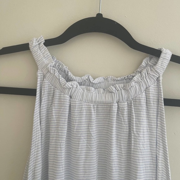 Loft Striped Ruffle Halter Flounce Top Size Large - Picture 3 of 6